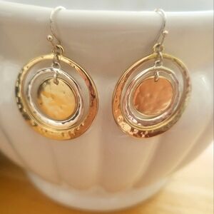 Robert Lee Morris Hammered Mixed Metals Chandelier Earrings